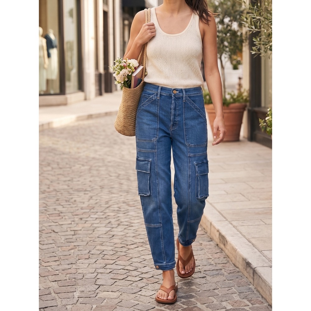 NWT Mother Denim‎ The Curbside Cargo Flood in Opposites Attract 25, 26, 27 $325